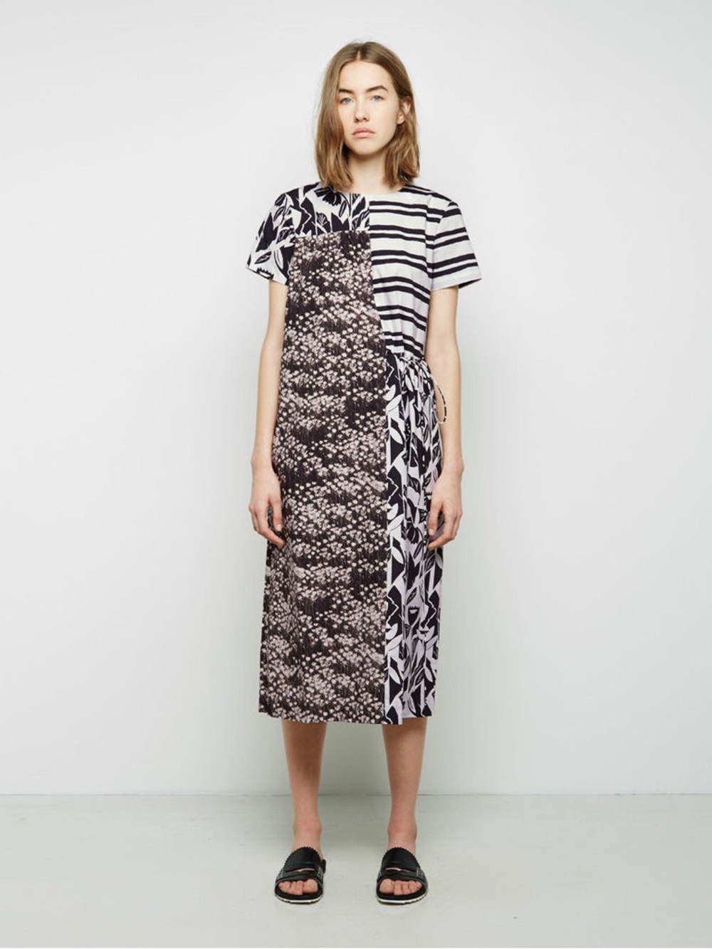 NWOT SUNO Print Blocked Cinched Waist Dress size 8